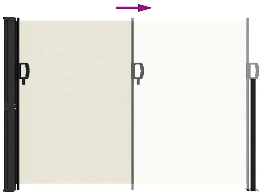Toldo lateral retrátil 140x300 cm cor creme