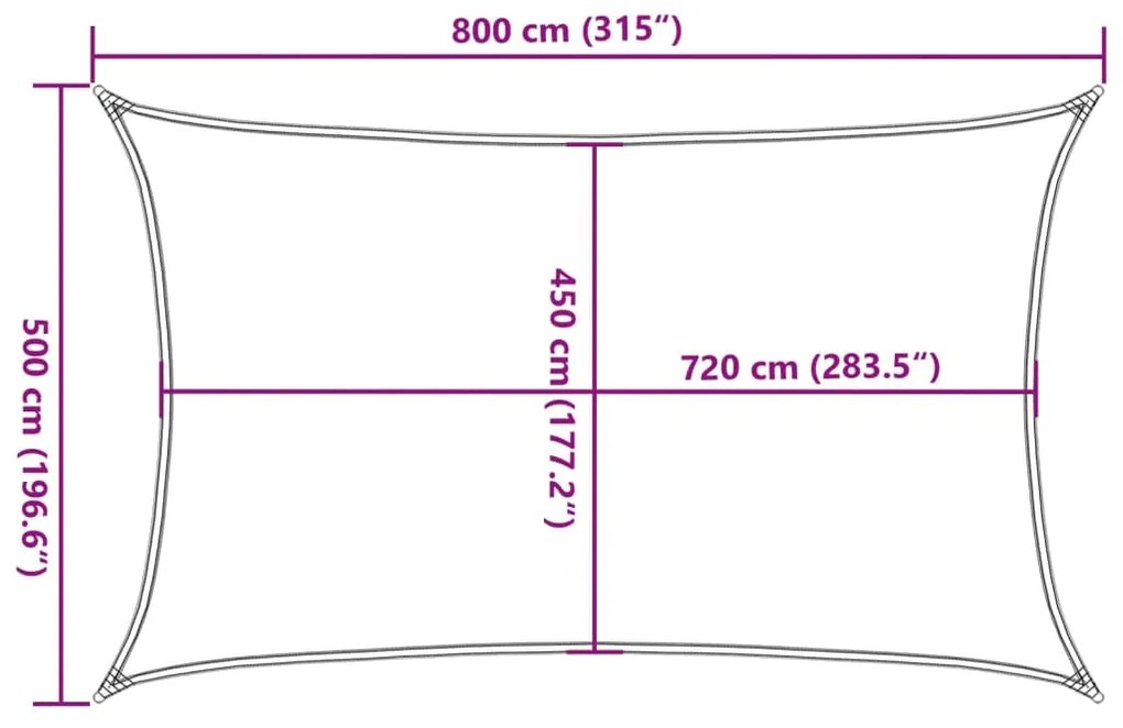 Para-sol estilo vela 160 g/m² 5x8 m PEAD antracite