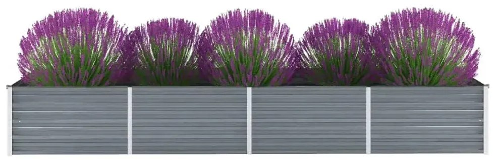 vidaXL Canteiro elevado de jardim aço galvanizado 320x80x45cm cinzento
