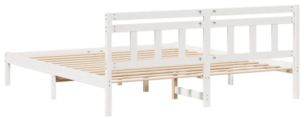 Estrutura da Cama Branco 180 x 200 cm Madeira de pinho maciça