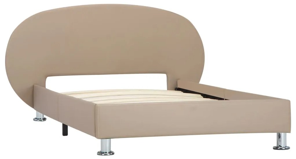 Estrutura de cama 100x200cm couro artificial cappuccino