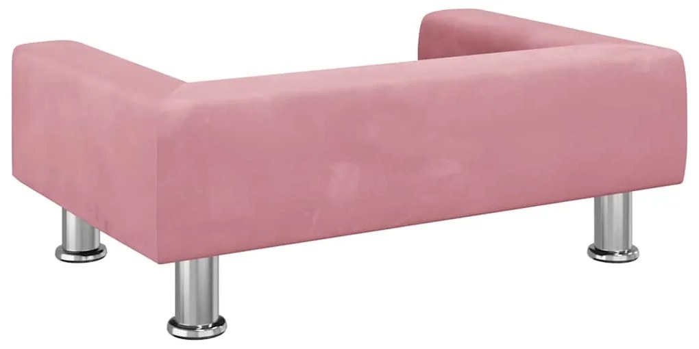 Cama para cães 70x45x26,5 cm veludo rosa