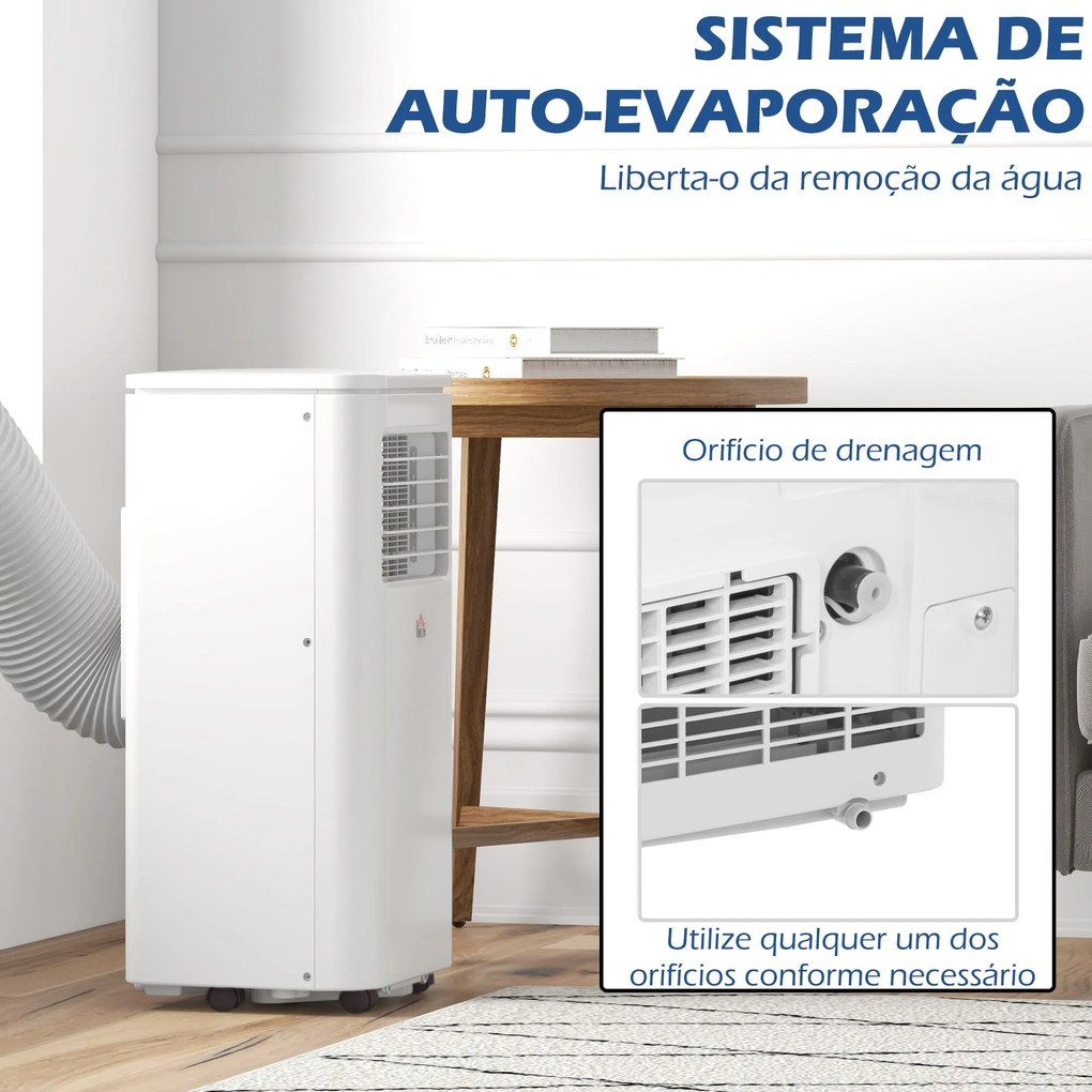 HOMCOM Ar Condicionado Portátil 9000 BTU 960 W com Ecrã LED Controlo R