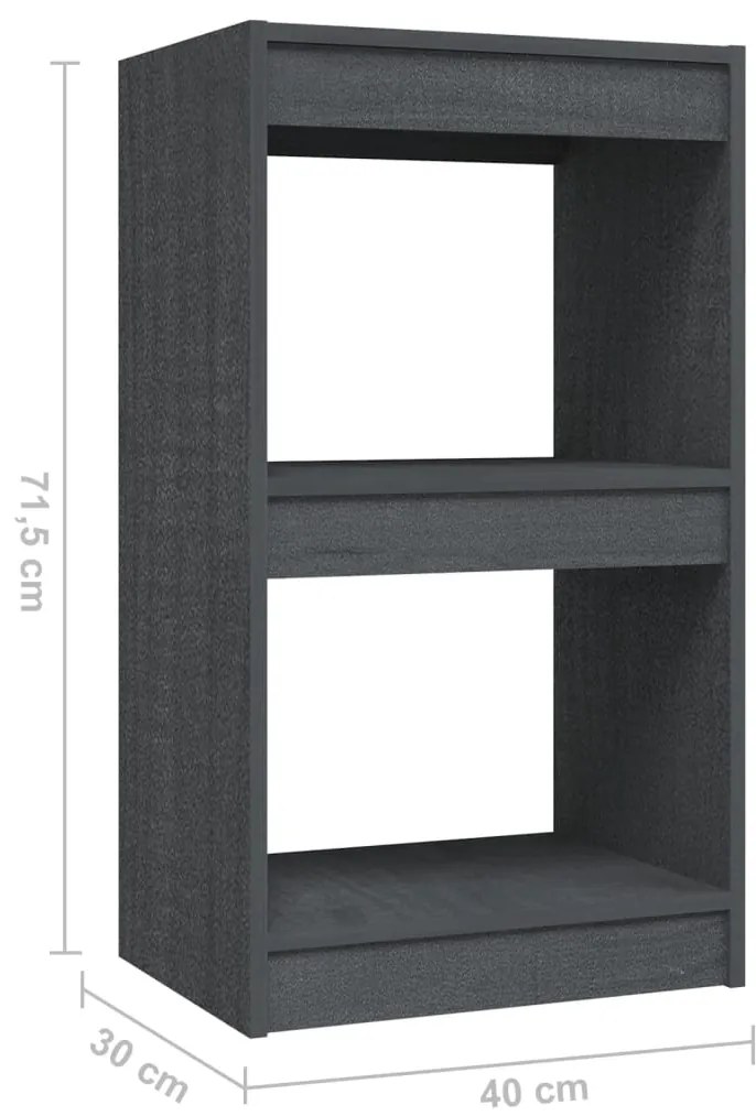 Estante 40x30x71,5 cm pinho maciço cinzento