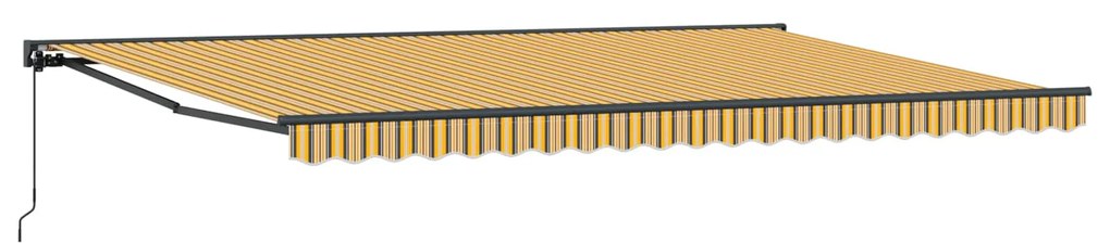 vidaXL Toldo Retrátil Amarelo e Cinza 500 × 300 cm Poliéster e Metal