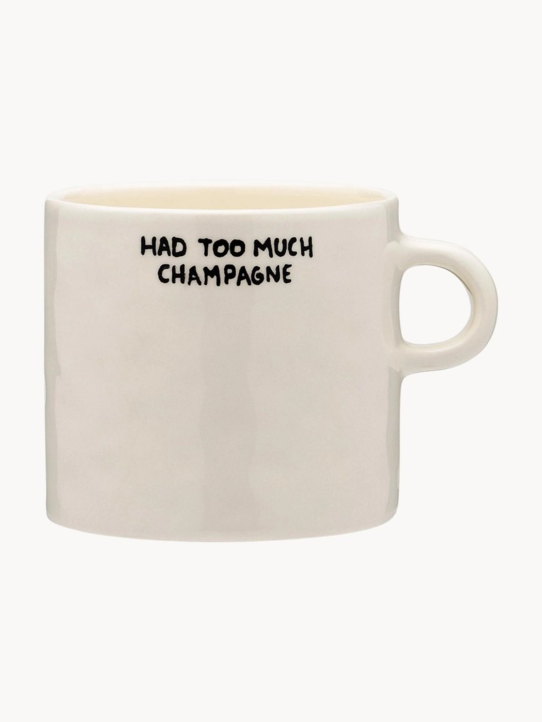 Hand-painted XL cup Too Much Champagne