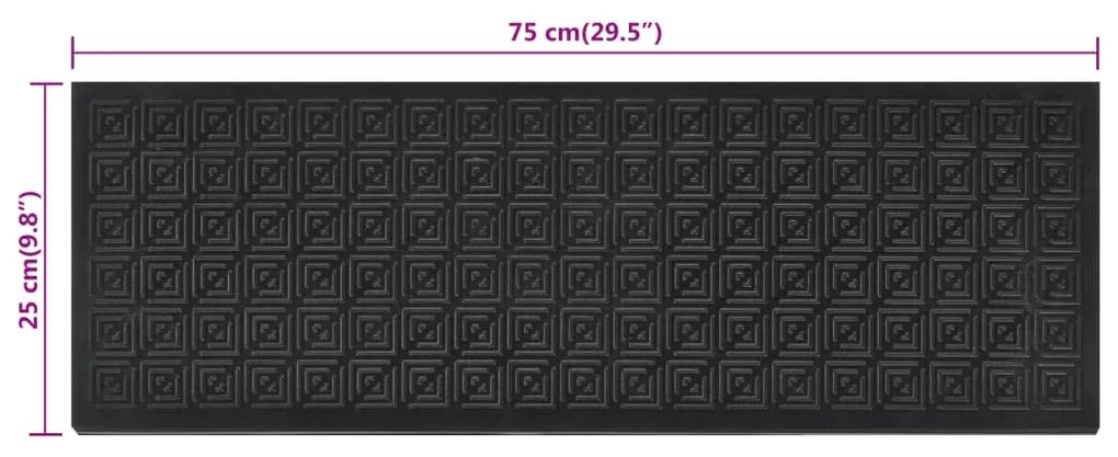 Tapetes para degraus de escada 10 pcs 25x75 cm borracha