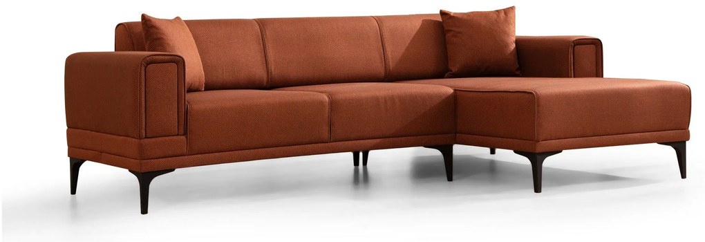 Sofá-Cama de Canto Horizon – Vermelho Telha – 250x140 cm