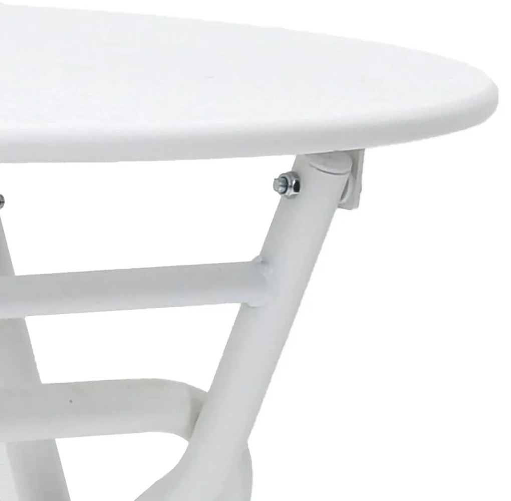 Mesa de Jardim Dobrável Branca Ø50x72 cm Aço