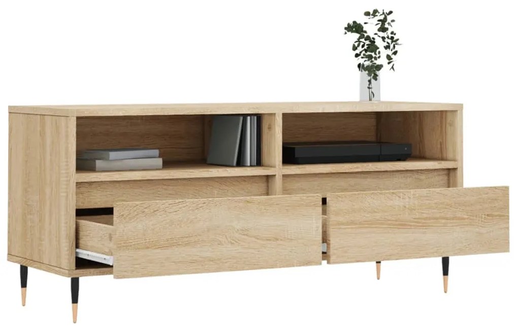 Móvel p/ TV 100x34,5x44,5 cm derivados madeira carvalho sonoma