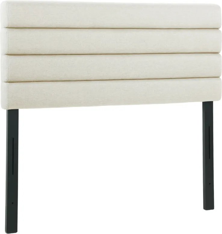 Cabeceira de Cama 140 cm Altura Ajustável em 3 Níveis 106/116/126 cm Estofada em Linho Bege