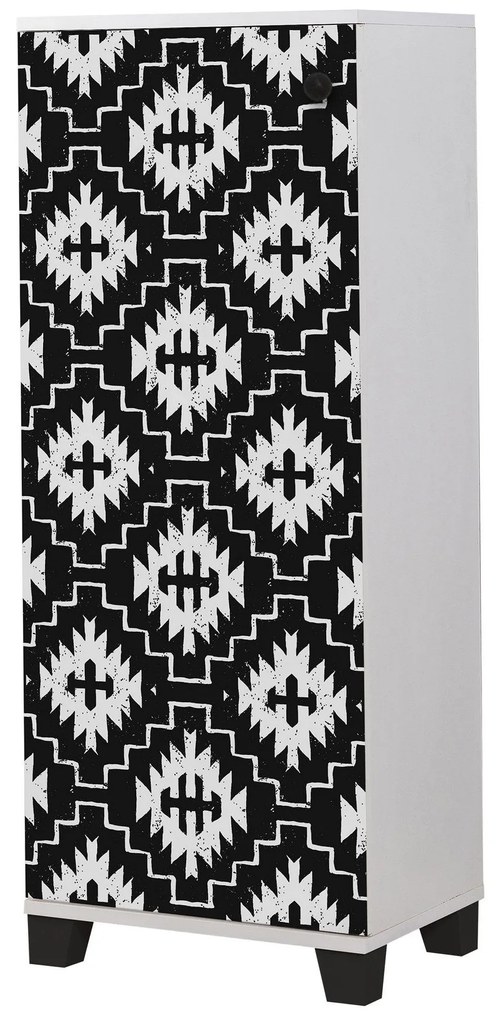 Móvel de Calçado Filinta – Branco/Preto – 50x127x38 cm