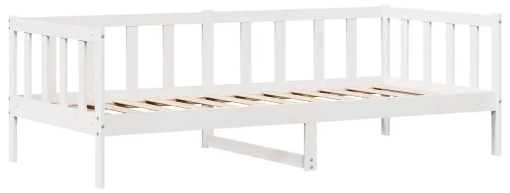 Sofá-cama c/ gavetas 90x190 cm madeira de pinho maciça branco