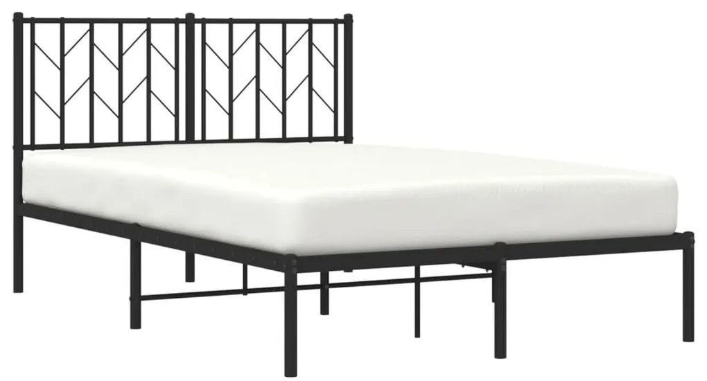 Estrutura de cama com cabeceira 120x190 cm metal preto