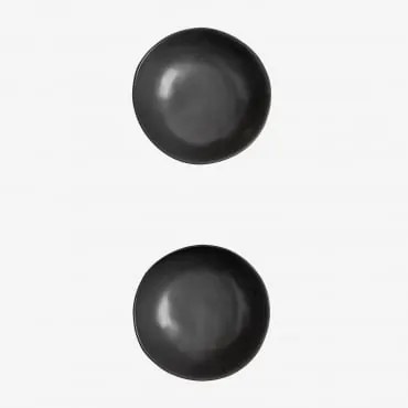 Pack De 2 Taças Em Grés Belvere Preto & Ø17 Cm - Sklum
