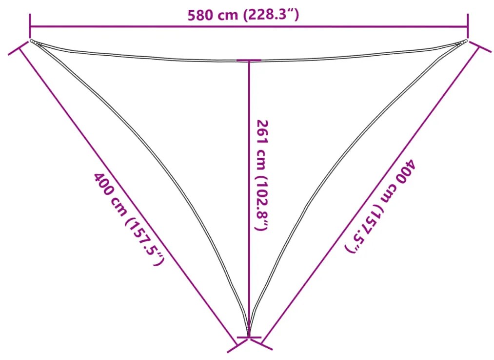 Para-sol estilo vela 160 g/m² 4x4x5,8 m PEAD castanho