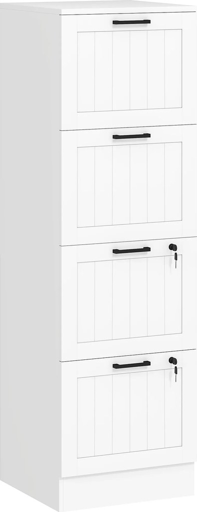 HOMCOM Arquivador para Escritório com 2 Gavetas para Escritório com Fechaduras Gavetas Suspensas para A440x40x131 cm Branco | Aosom Portugal