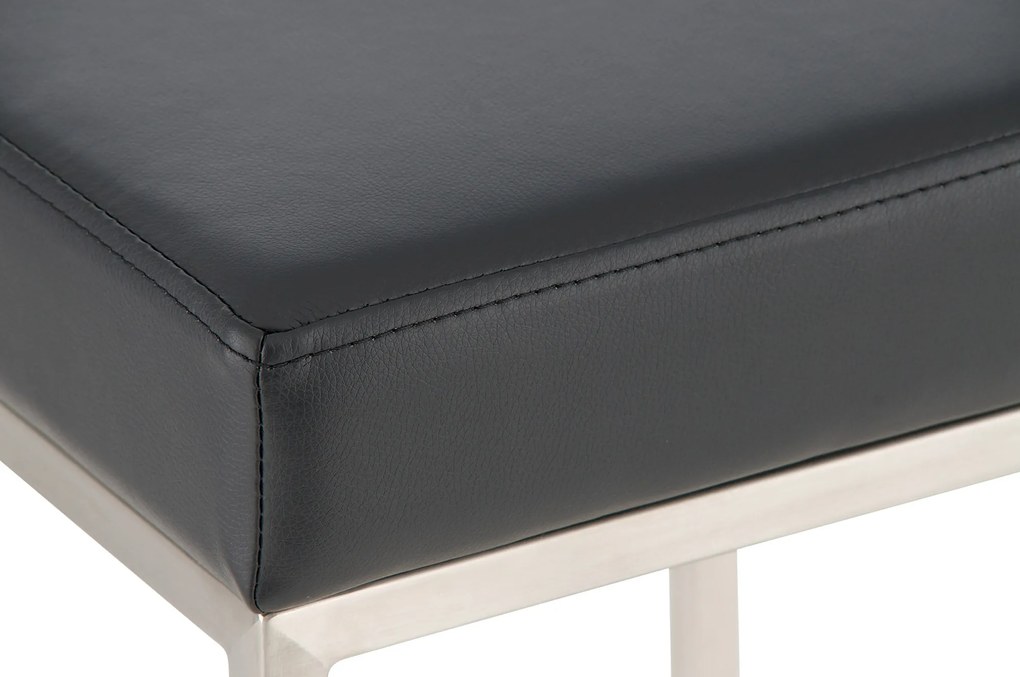Banco de bar Montreal em couro sintético 37 x 78 x 37 cm Preto