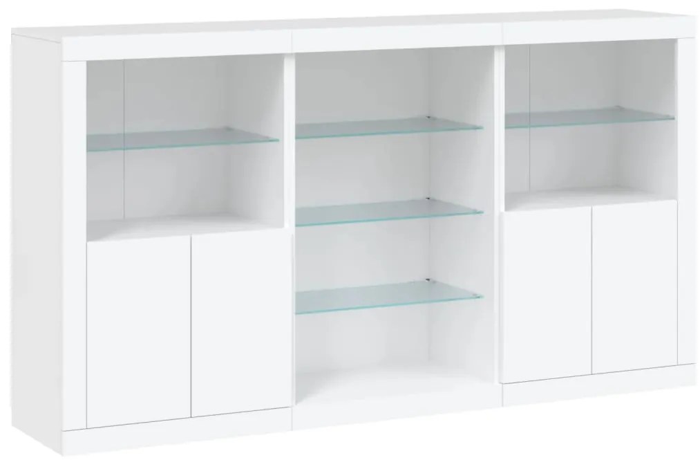 Aparador com luzes LED 181,5x37x100 cm branco