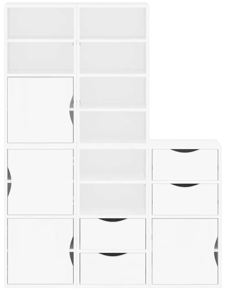 Móveis de apoio 5 pcs ODDA pinho de madeira maciça branco
