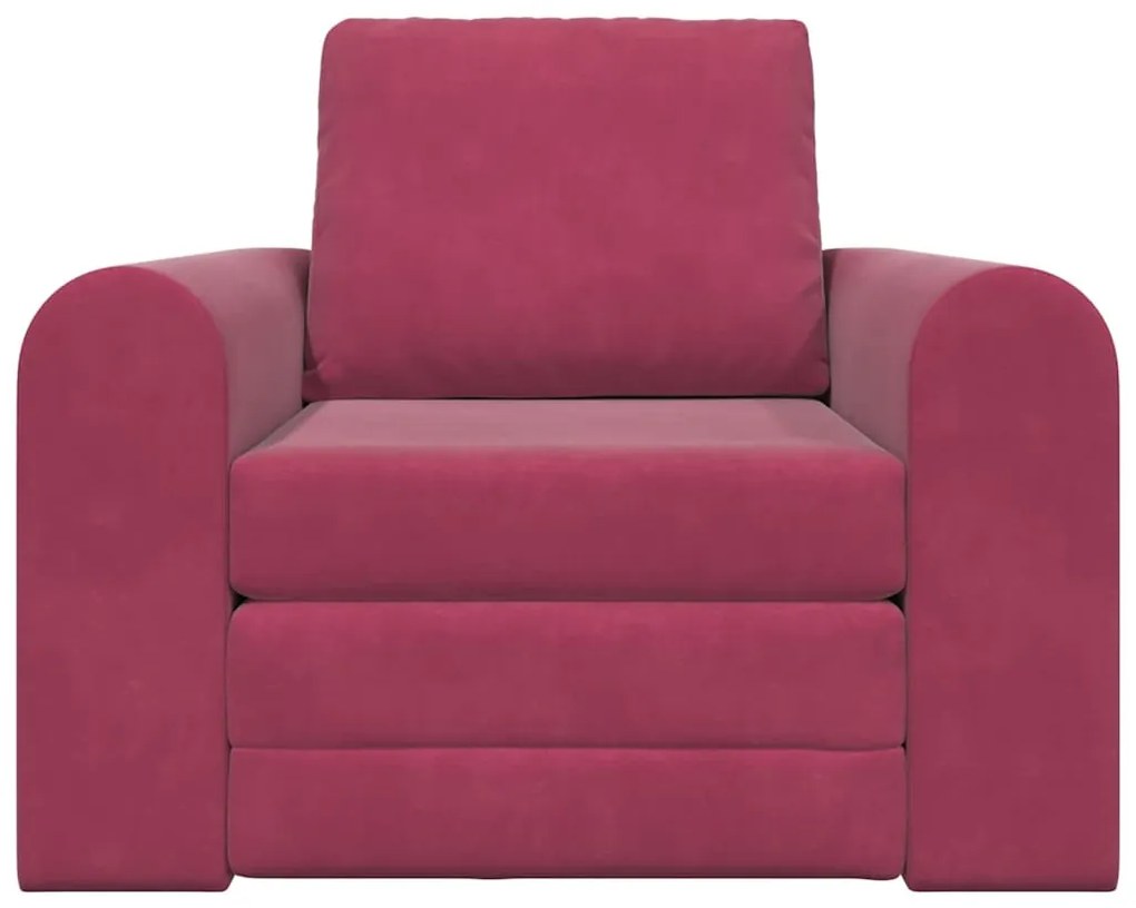 Sofá Cama 2 em 1 Vinho 98x71x83 cm Veludo