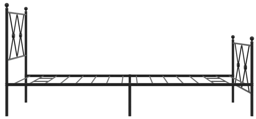 Estrutura de cama com cabeceira e pés 90x190 cm metal preto