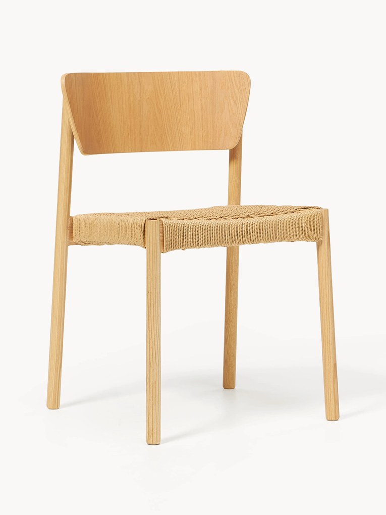 Wooden Chairs Danny with Rattan Seat, Set of 2