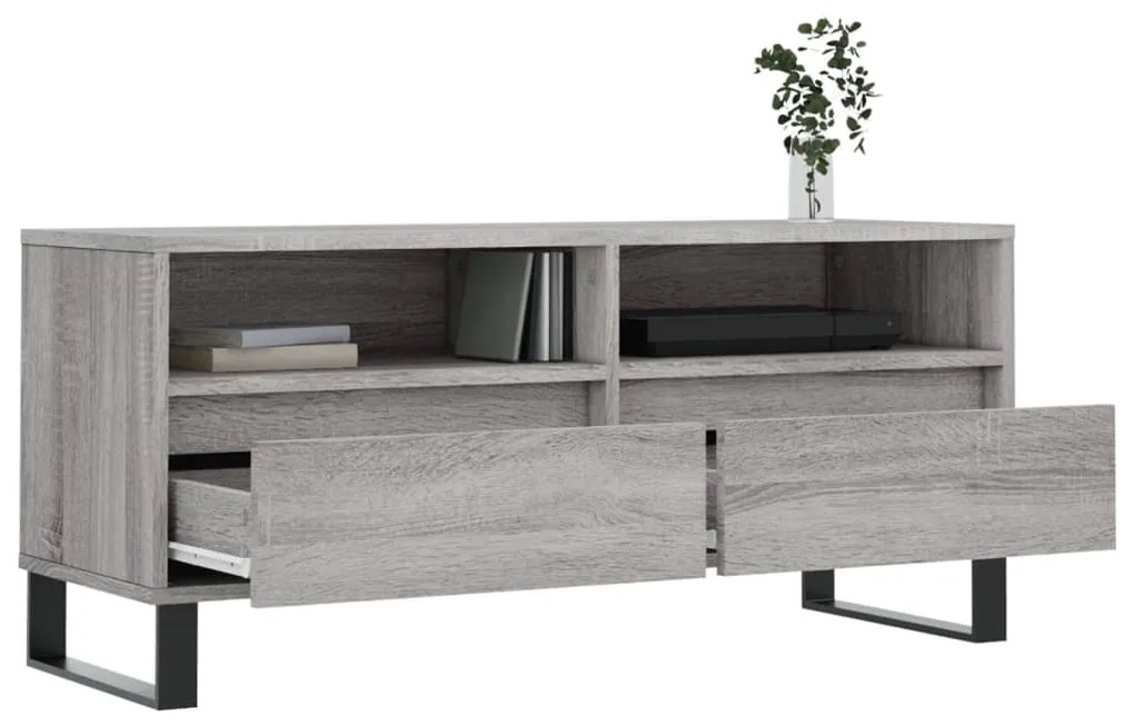Móvel de TV 100x34,5x44,5 cm derivados madeira cinzento sonoma