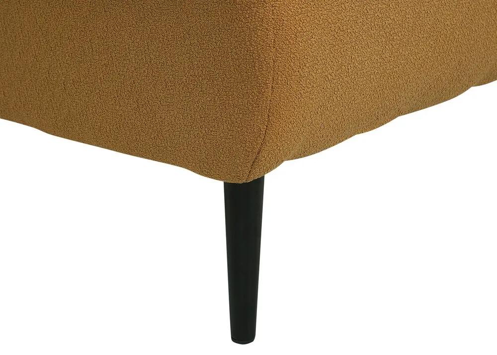 Chaise-longue à direita em tecido bouclé mostarda CHEVANNES Beliani