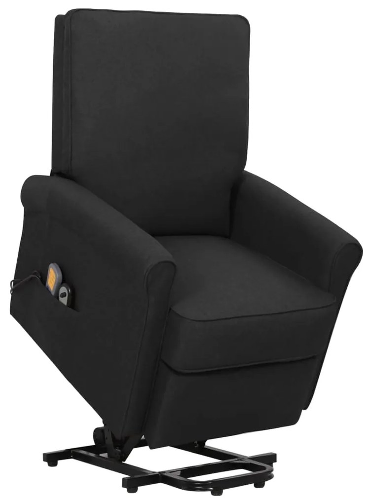 329731 vidaXL Poltrona de massagens elevatória tecido preto
