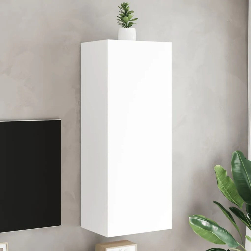 vidaXL Móvel de parede p/ TV 40,5x30x102cm derivados de madeira branco