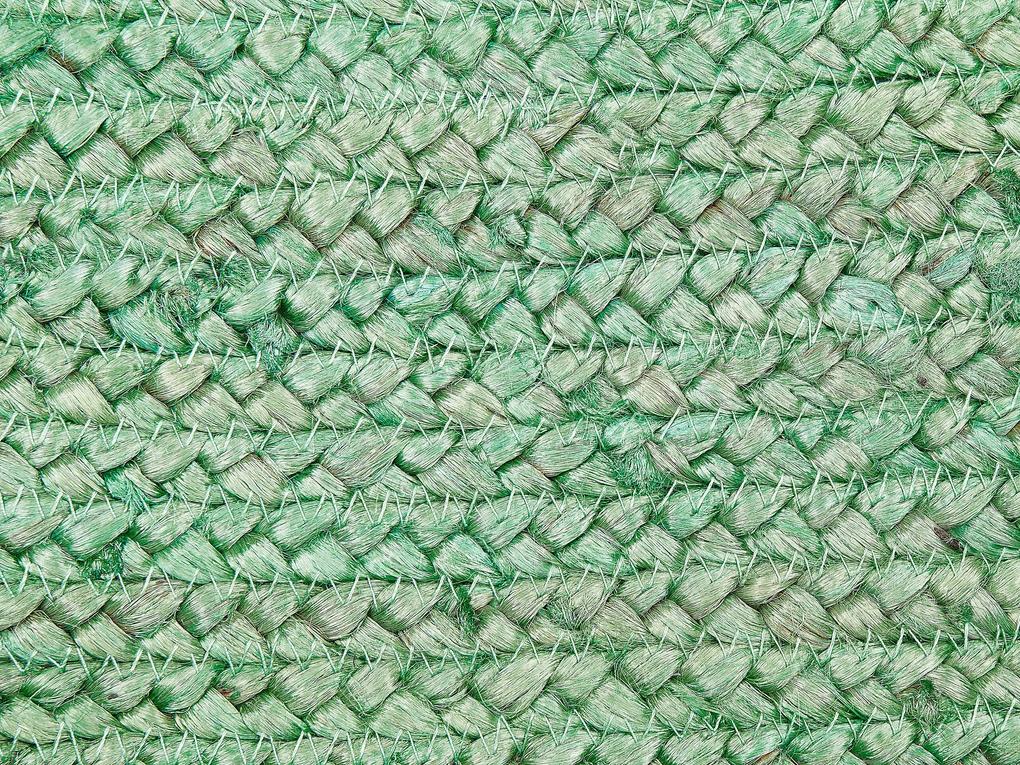 Pufe de juta verde 45 x 45 x 30 cm DHADAR Beliani