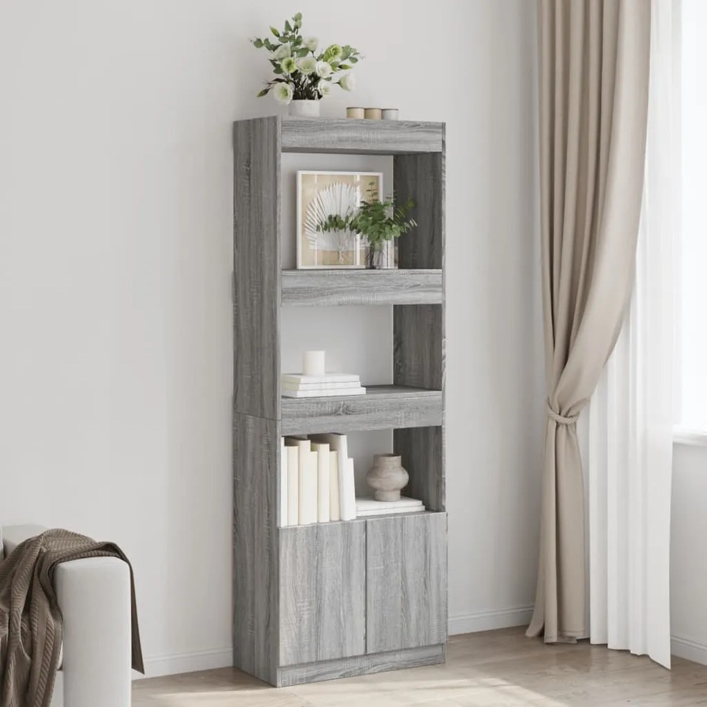 vidaXL Armário alto 63x33x180 cm derivados de madeira cinzento sonoma