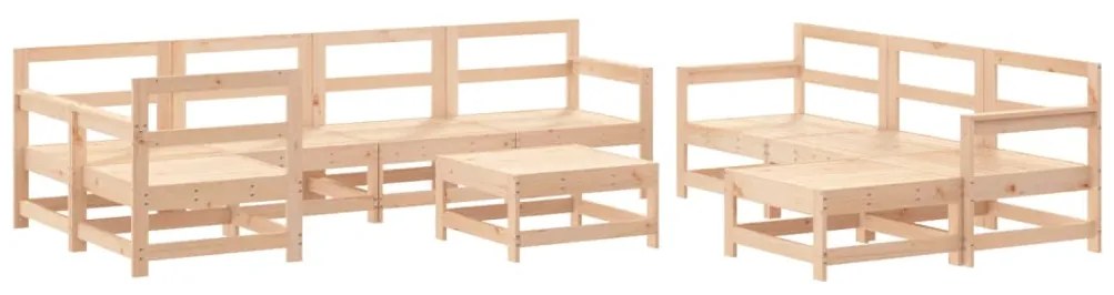 10 pcs conjunto lounge jardim c/ almofadões madeira maciça