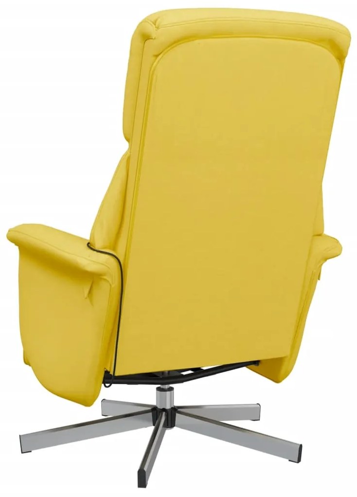 Cadeira de massagens reclinável c/ apoio de pés tecido amarelo