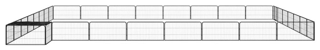 Parque p/ cães c/ 32 painéis 100x50 cm aço revestido a pó preto