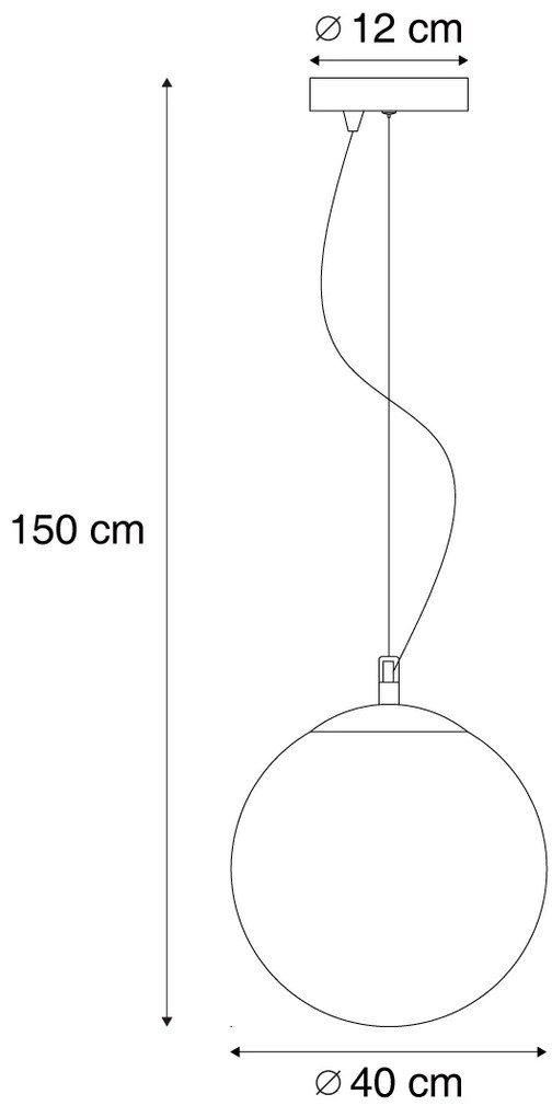 Candeeiro de suspensão escandinavo em vidro opalino 40 cm - Ball 40 Moderno,Design