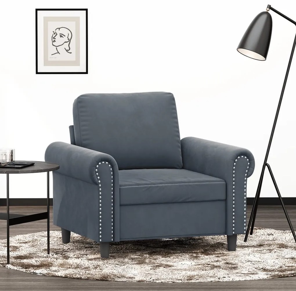 vidaXL Poltrona 60 cm veludo verde-escuro