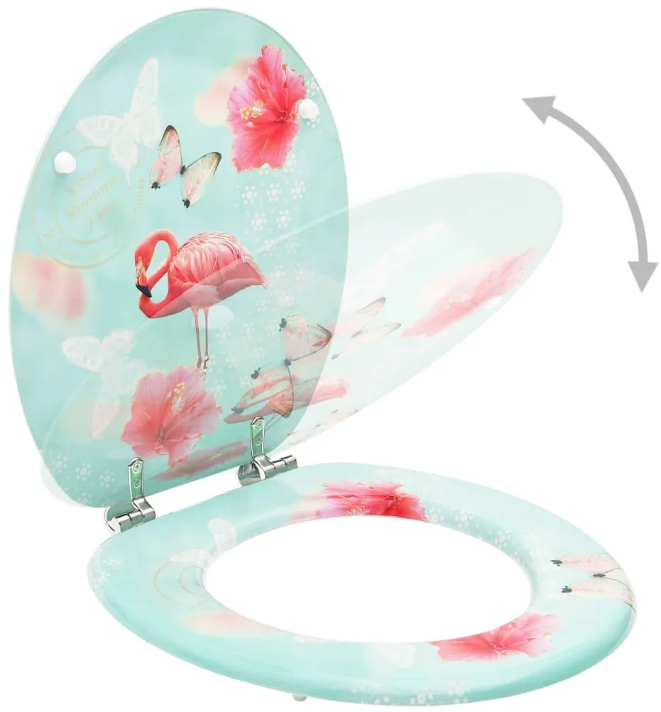 Assento de sanita com tampa MDF design flamingo