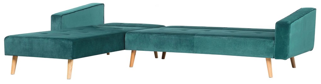 Sofá de canto em veludo verde versão direita VADSO Beliani