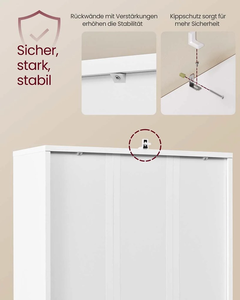Estante com 6 prateleiras 24 x 60 x 175 cm branco