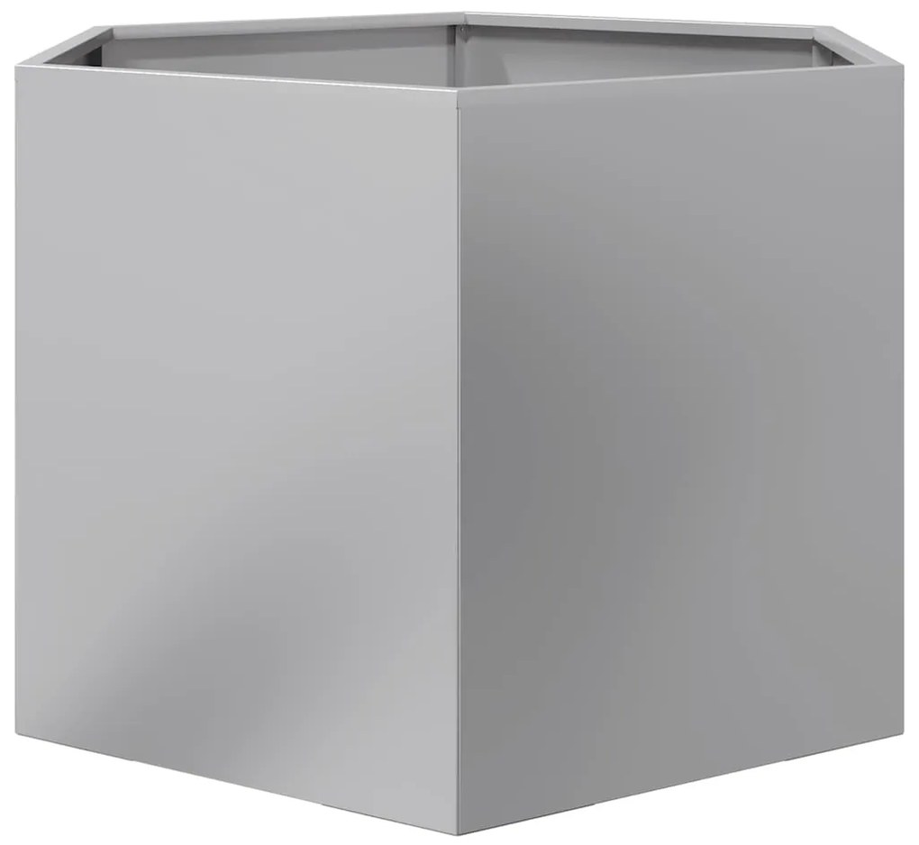 Vaso/floreira de jardim hexagonal 69x60x45 cm aço galvanizado