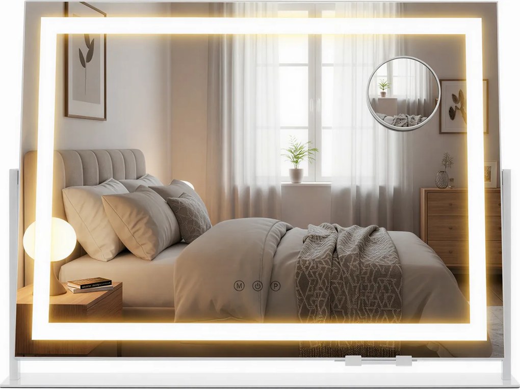 Espelho de maquilhagem com controlo tátil 10 x 62,5 x 45,8 cm, intensidade regulável, espelho de maquilhagem com iluminação branco 