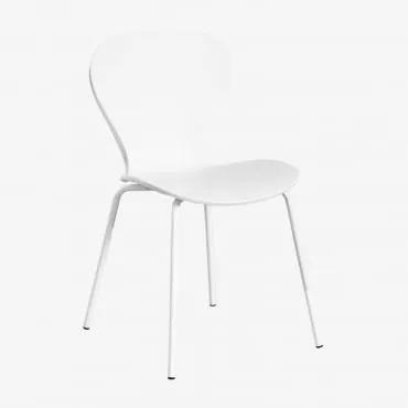 Pacote com 4 cadeiras de jantar empilháveis em cores Branco - Sklum