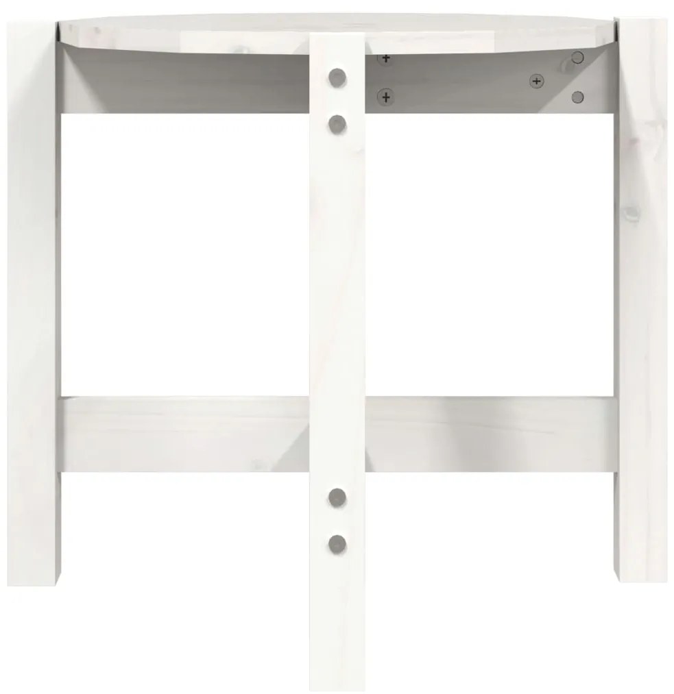 Mesa de centro Ø 52,5x45 cm madeira de pinho maciça branco