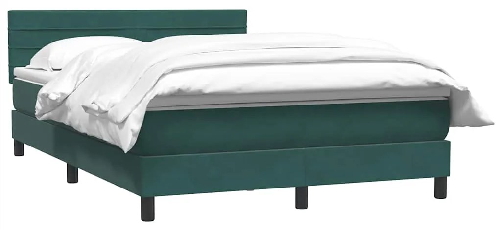 Box Cama primavera com Colchão Verde Escuro 140x210 cm Veludo