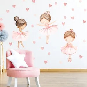 Autocolante em tecido para menina - Três bailarinas