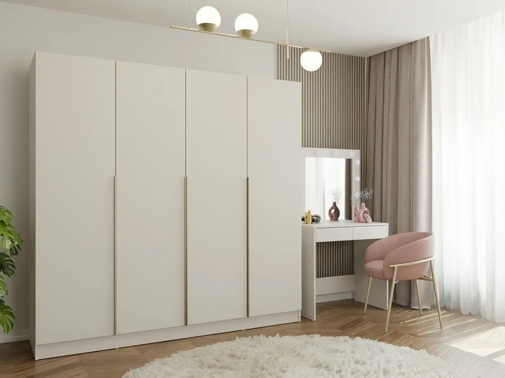 Roupeiro Mandeville 320, Caxemira, 200x200x57cm, 164.4 kg, Portas para roupeiro: Com dobradiças