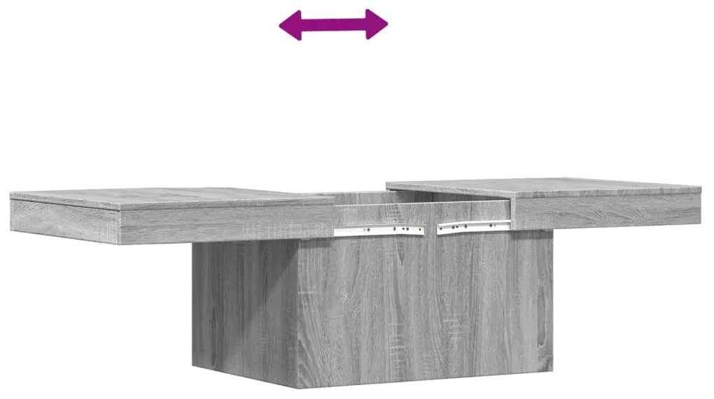 Mesa de centro 100x55x40 cm derivados de madeira cinza sonoma