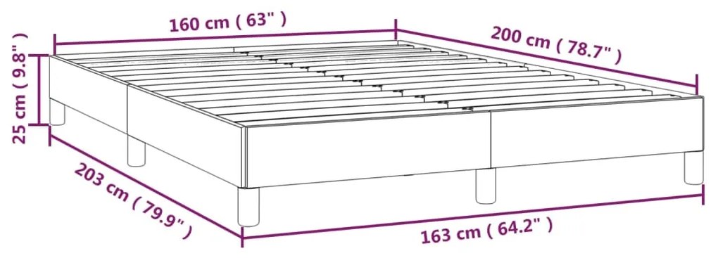 Estrutura de cama 160x200cm couro artificial castanho